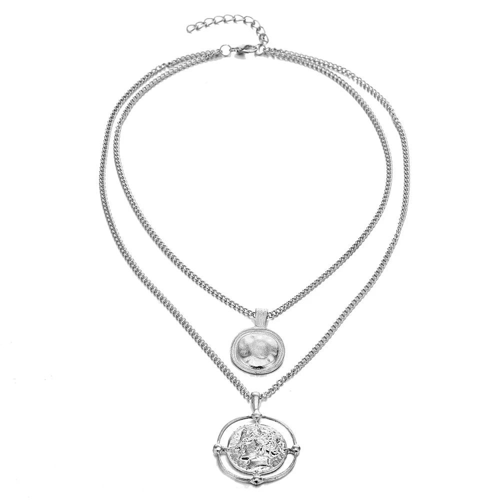 Carved Coin Necklace