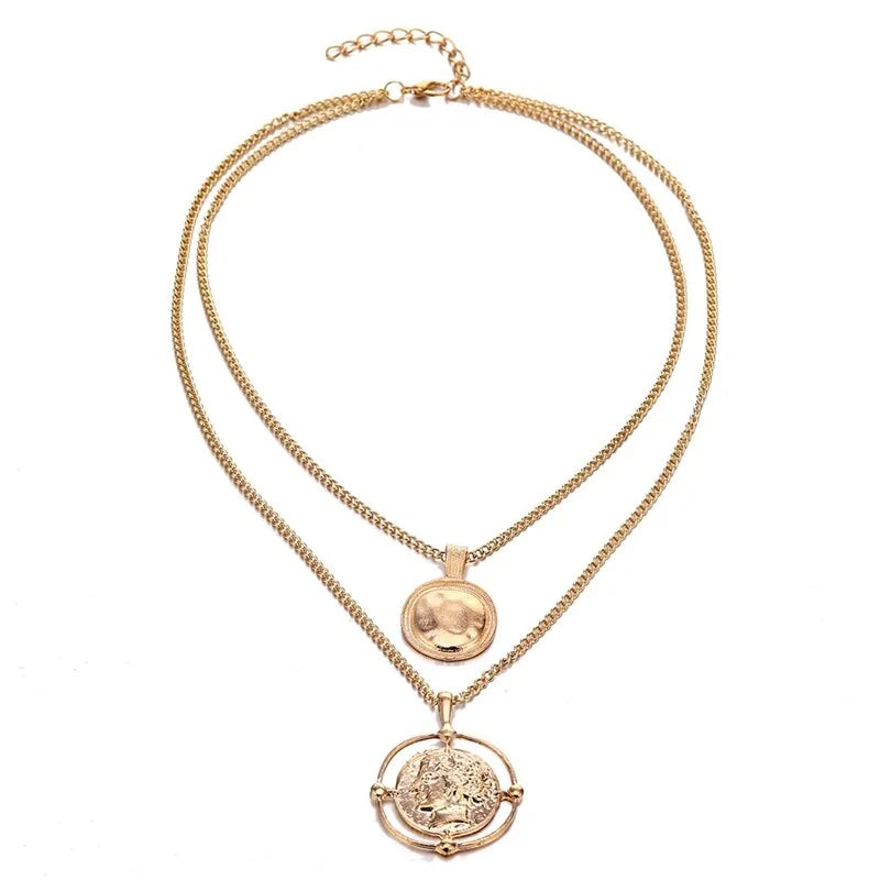 Carved Coin Necklace